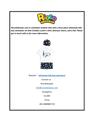 Wholesale Kids Boy Swimwear  Riocokidswear.com