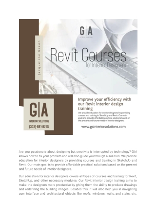 Improve your efficiency with our Revit interior design training