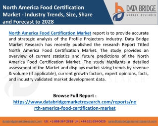 Latest COVID19/CORONA Virus Impact on North America Food Certification Market
