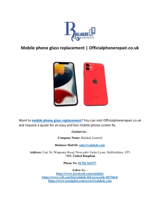 Mobile phone glass replacement  | Officialphonerepair.co.uk