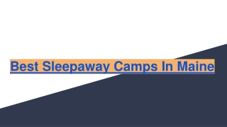 Best Sleepaway Camps In Maine