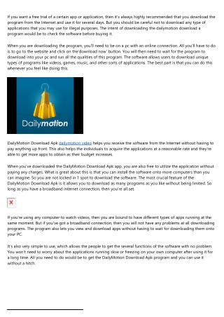 Download DailyMotion Download Apk - Learn the Basics Before Buying