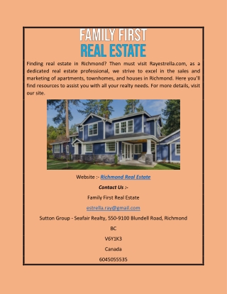 Richmond Real Estate | Rayestrella.com
