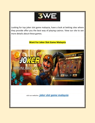 Want For Joker Slot Game Malaysia