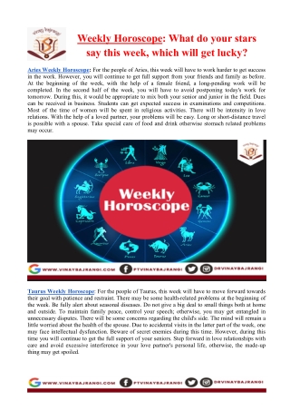 Weekly Horoscopes