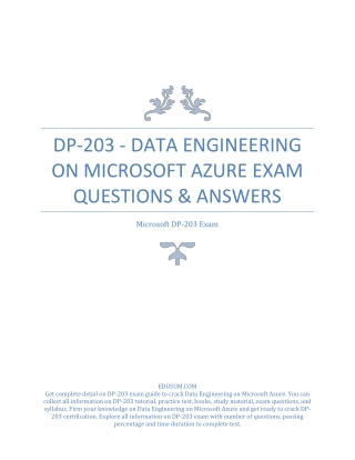 DP-203 - Data Engineering on Microsoft Azure Exam Questions & Answers