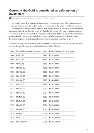 taxguru.in-Currently the Gold is considered as safer option of investment
