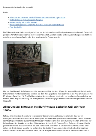 Erfolgreich  Friteuse Edelstahl Test nutzen  Jetzt lesen 2020