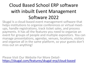 Cloud Based School ERP software with inbuilt Event