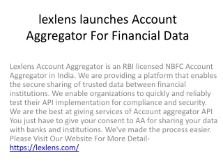lexlens launches Account Aggregator For Financial Data