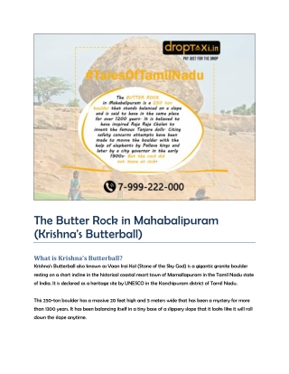 The Butter Rock in Mahabalipuram