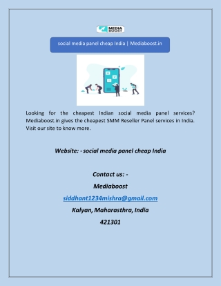 social media panel cheap India | Mediaboost.in
