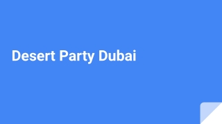 Desert Party Dubai