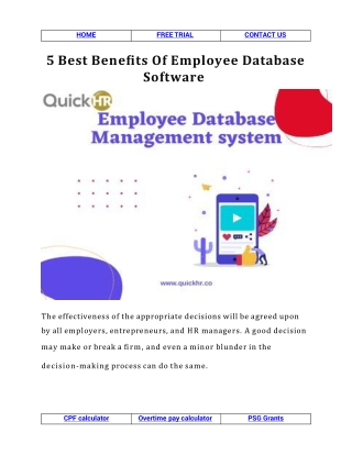 Top 5 Benefits Of Employee Database Software