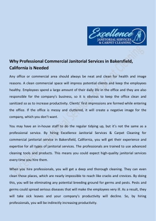 Commercial Janitorial Service Bakersfield