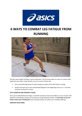 6 WAYS TO COMBAT LEG FATIGUE FROM RUNNING