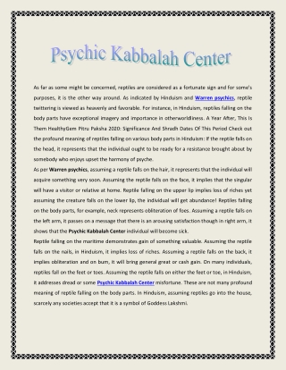 Psychic Kabbalah Center