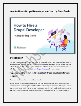 How to Hire a Drupal Developer – A Step by Step Guide