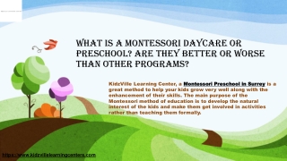 What is a Montessori daycare or preschool