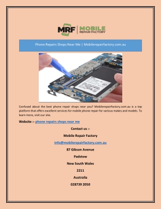 Phone Repairs Shops Near Me | Mobilerepairfactory.com.au