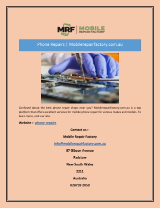 Phone Repairs | Mobilerepairfactory.com.au