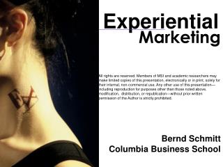 Bernd Schmitt Columbia Business School