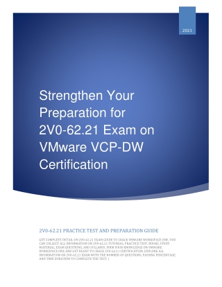 Strengthen Your Preparation for 2V0-62.21 Exam on VMware VCP-DW Certification