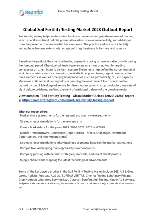 2021 Soil Fertility Testing Industry Global Analysis Report