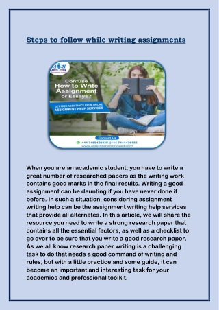Steps to follow while writing assignments
