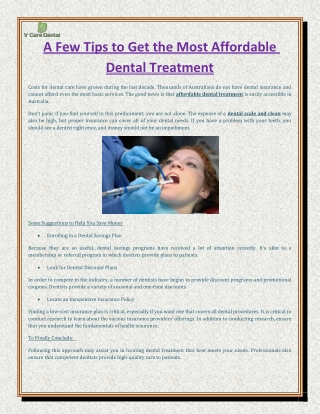 A Few Tips to Get the Most Affordable Dental Treatment