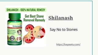 Shilanash --A Natural Remedy To Reduce Stone Formation