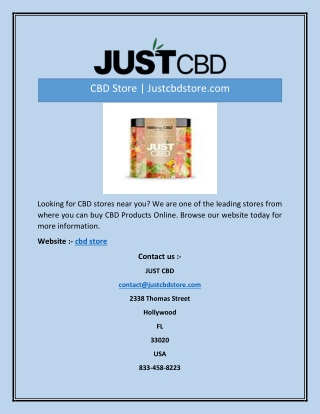 CBD Store | Justcbdstore.com