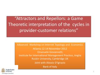 “Attractors and Repellors: a Game Theoretic interpretation of the cycles in provider-customer relations”