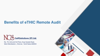 Benefits of eTHIC Remote Audit