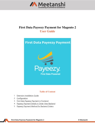 Magento 2 First Data Payeezy Payment