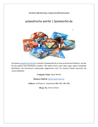 polyedrische würfel | Spielwürfel.de