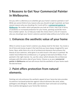 Commercial painter in Melbourne