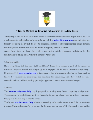 3 Tips on Writing an Effective Scholarship or College Essay