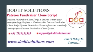 Readymade Best Patreon Fundraiser Clone Script - DOD IT SOLUTIONS