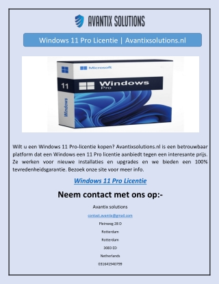 Windows 11 Pro Licentie