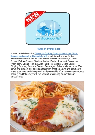 10% off - Flakes on Sydney Road Pizza, Burgers Food Brunswick,VIC