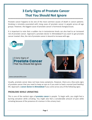 3 Early Signs of Prostate Cancer That You Should Not Ignore