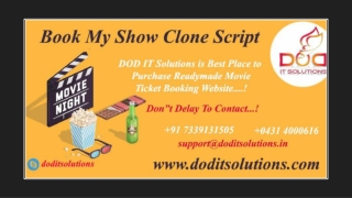 Readymade Best Book My Show Clone Script - DOD IT SOLUTIONS