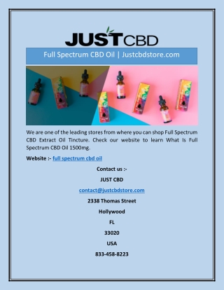 Full Spectrum CBD Oil | Justcbdstore.com