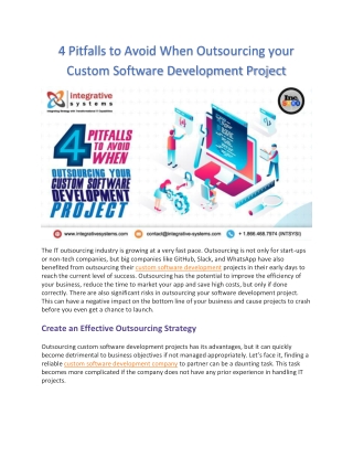 4 Pitfalls to Avoid When Outsourcing your Software Development Project
