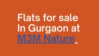M3M Natura’s 2BHK Luxury Apartments in Gurugram