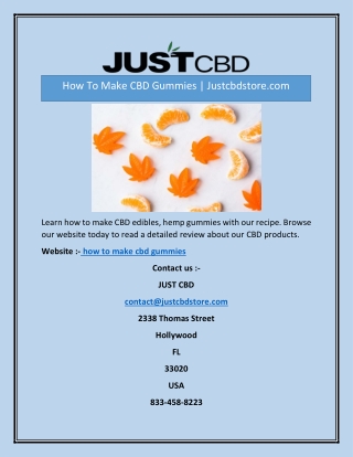 How To Make CBD Gummies | Justcbdstore.com