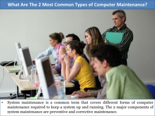 What Are The 2 Most Common Types of Computer Maintenance