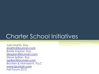 Charter School Initiatives