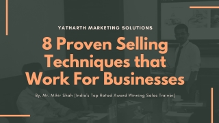 8 Proven Selling Techniques That Work For Businesses